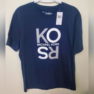 Michael Kors Mens Tshirt Navy Blue Large NWT